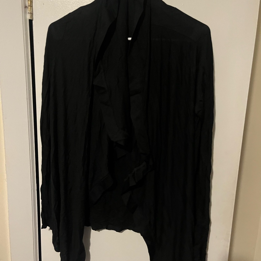 Helmut lang Chic Black Drape Cardigan